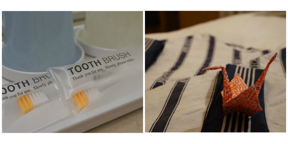 Fofurices dos hotéis japoneses: escovas de dente que dizem para você relaxar e tsuru que dá boas vinda